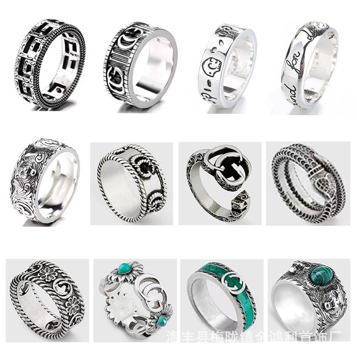 Wholesale Sterling Silver Rings Vintage Couple Rings JDC-RS-JHL001