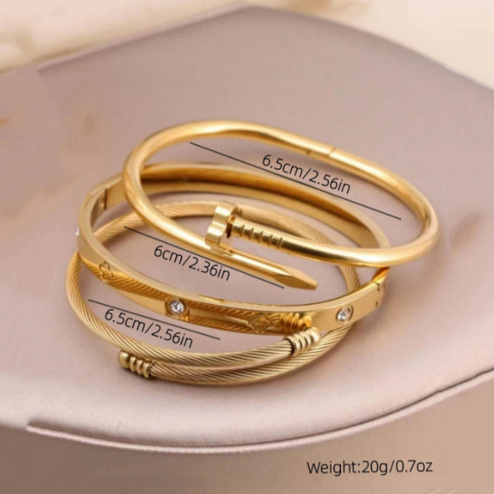 Wholesale Stainless steel bracelet set stackable bracelets