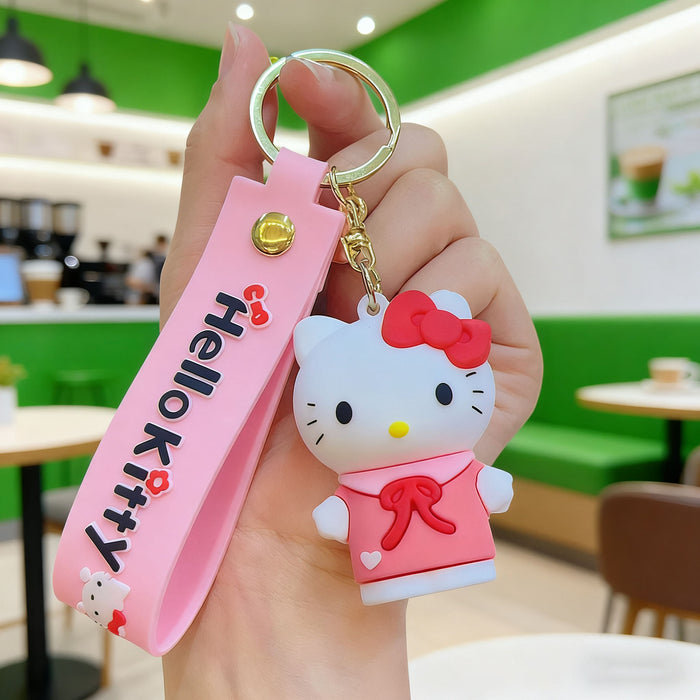 Wholesale Silicone Cat Keychain Cute Cartoon Design Car Key Accessory MOQ≥2