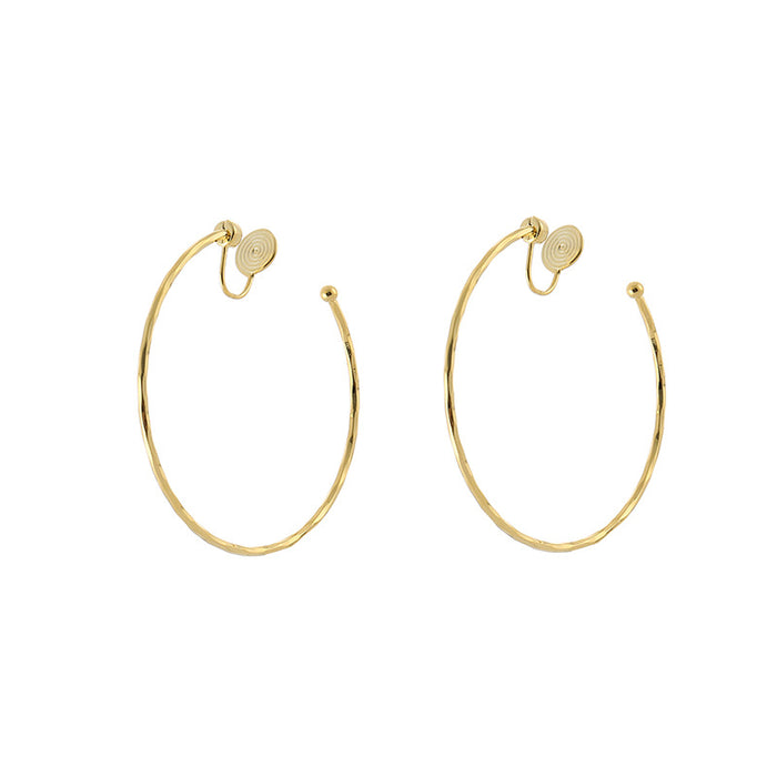 Wholesale large circle earrings silver needle non-pierced integrated coil ear clip earrings