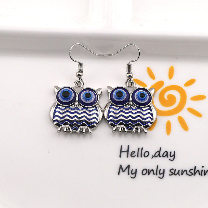 Wholesale Alloy Owl Demon Eye Earrings JDC-ES-Dagou004