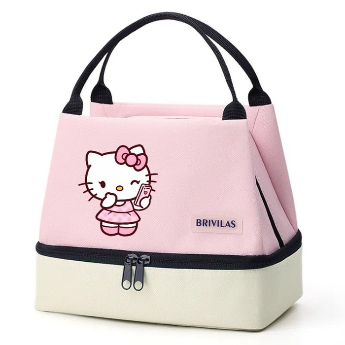 Wholesale Contrasting Color Printed Double-Layer Insulated Bag Ice Bag Outing Lunch Bag