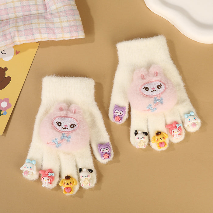 Wholesale Children Cute Cartoon Rabbit Knitted Gloves