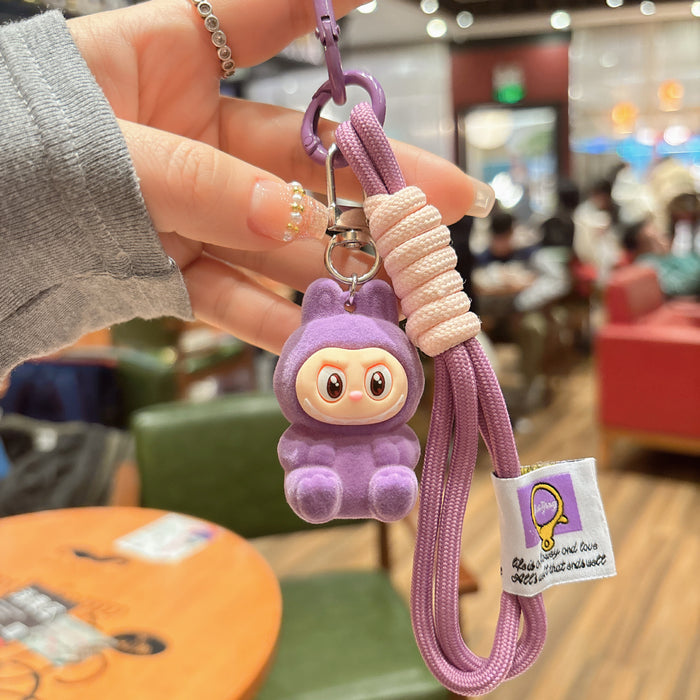 Wholesale Flocking Resin Keychain Cute Hand Rope Doll Pendant Bag Pendant Gift