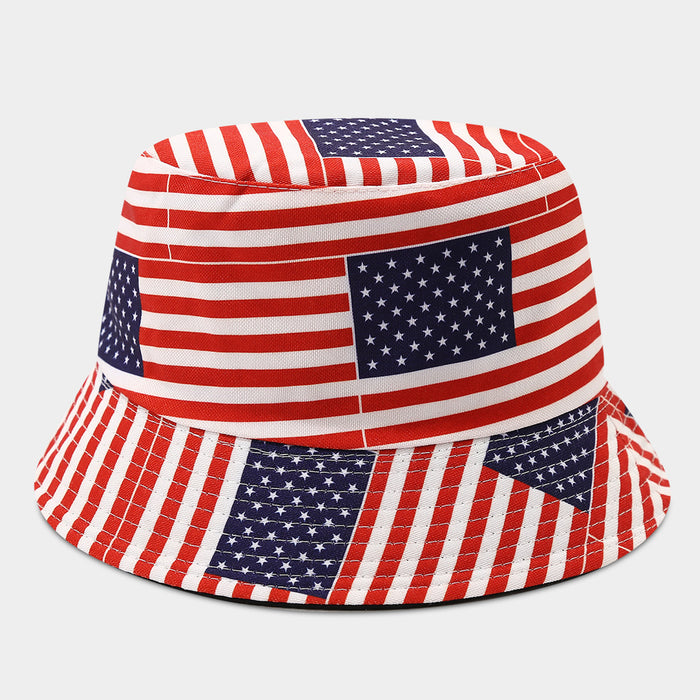 Wholesale Summer World Cup National Flags Pattern Double-Sided Bucket Fashionhat for Men and Women