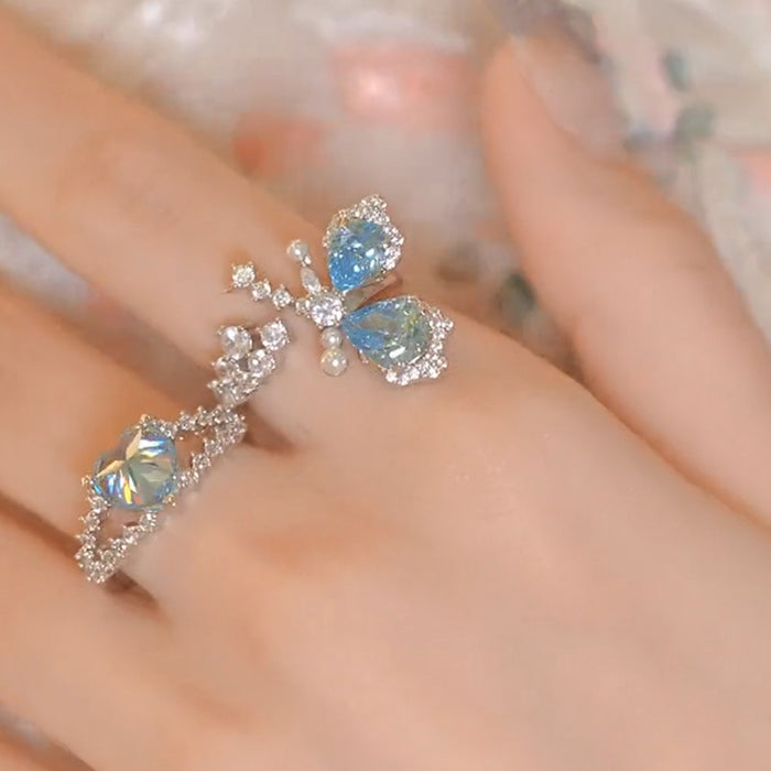 Wholesale Butterfly butterfly opening finger ring personality finger ring