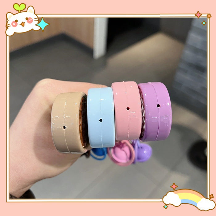 Wholesale 5 PCS Cute PVC cartoon colorful tennis racket keychains with bell