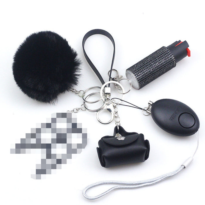 Wholesale Leather Pom Pom 5 Piece Keychain Set JDC-KC-TouMS044