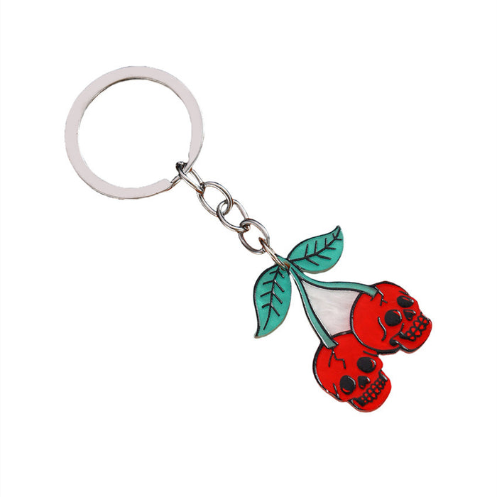 Wholesale Acrylic  Skull Keychain with  Web Design Party Decorative Accessory MOQ:2