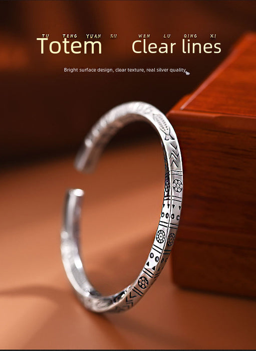 Wholesale Silver Plated Vintage Handmade Solid Open Bracelet Bracelet Bracelet