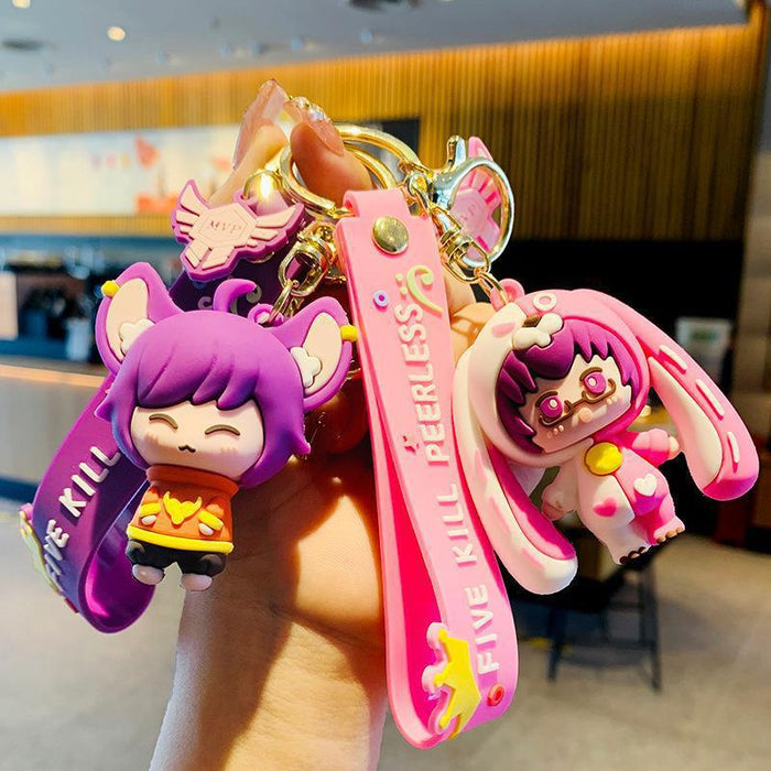 Wholesale Silicone Cartoon Doll Keychain JDC-KC-MingT221