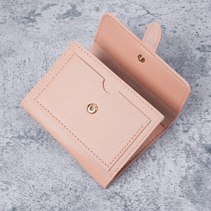 Wholesale Women' s Solid Color PU Leather Short Wallet Daily Matching Fashion Accessory