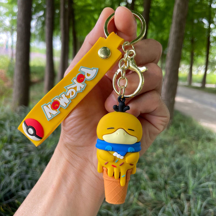 Wholesale Sweet cone ice cream ice cream keychain figurine backpack pendant car keychain