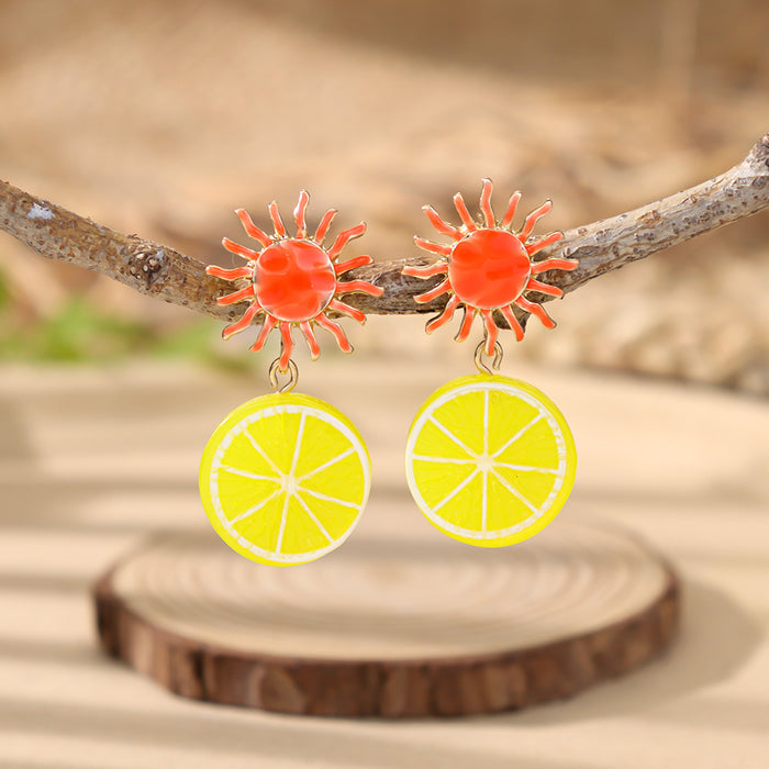 Wholesale Fruit Shaped Earrings Colorful Summer Vacation Jewelry Accessory MOQ≥3