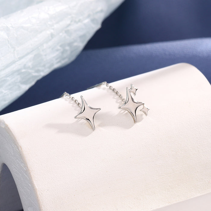 Wholesale Asymmetric fashion elegant temperament star earrings niche ear chain