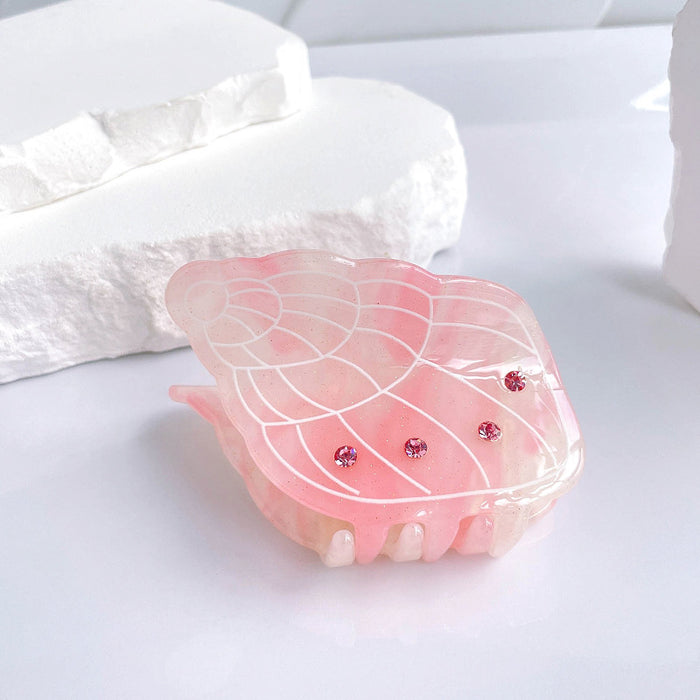 Wholesale Diamond studded claw clip, cute girl, dolphin shell, medium shark clip, back of the head, half tied hair headpiece, hair accessory