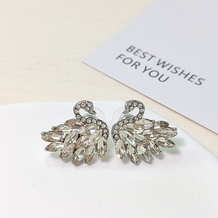 Wholesale Design sense Swan earrings temperament Advanced fashion personality New trendy zircon versatile earrings