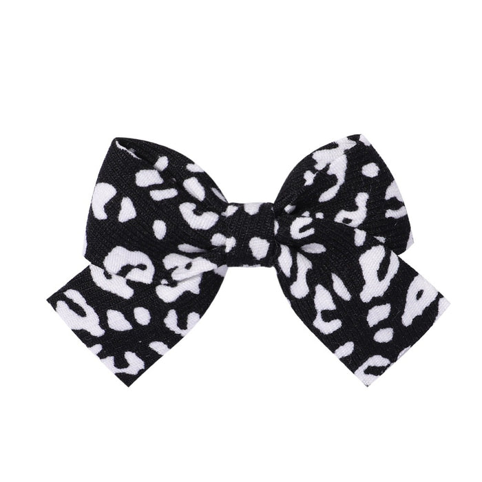 Wholesale Polyester Milk Pattern Fabric Bow Hairpin JDC-HC-Xiane016