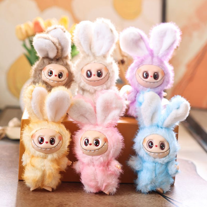 Wholesale Cute vinyl rabbit pendant plush toy doll little rabbit bag pendant keychain doll