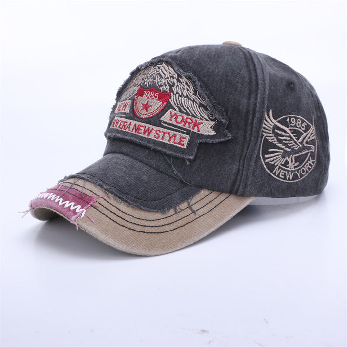 Wholesale Baseball cap, washed cotton, men's used adhesive cloth, duck tongue cap, hat