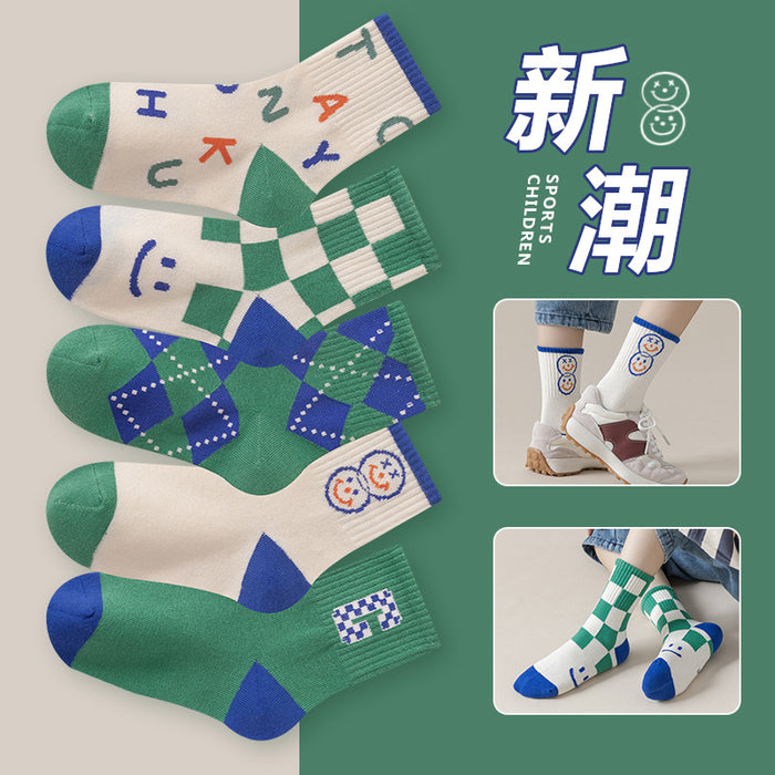 Wholesale Autumn and Winter Cartoon Combed Cotton Student Socks Mid Tube Socks JDC-SK-SL004