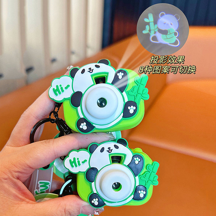 Wholesale Panda Projection Camera Pendant Creative Multi Functional Drip Glue Keychain JDC-KC-LingY024