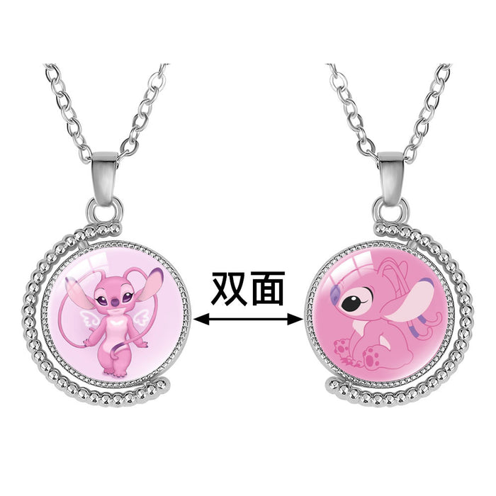 Wholesale Creative double-sided rotating cartoon character pendant necklace