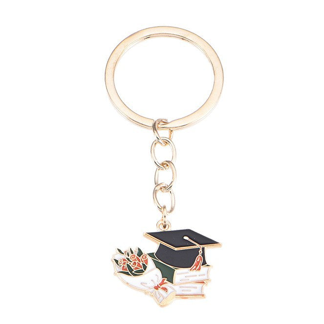 Wholesale key chain doctor cap graduation season alloy key chain student souvenir bag pendant