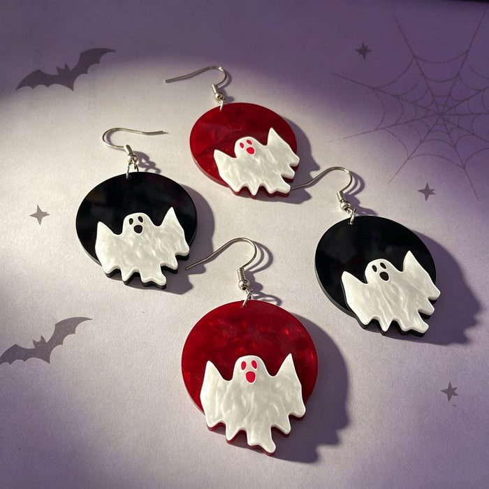 Wholesale Trendy Cartoon Ghost Acrylic Earrings Cute Moon  Jewelry Accessory For Holiday Gift And Boutique Resale