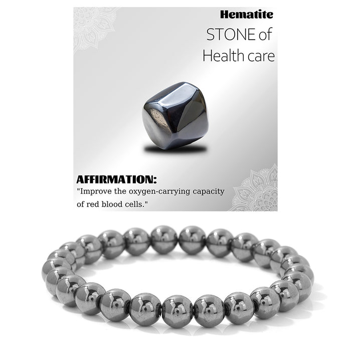 Wholesale 8mm stone bead bracelet with elastic cord a new design for couples