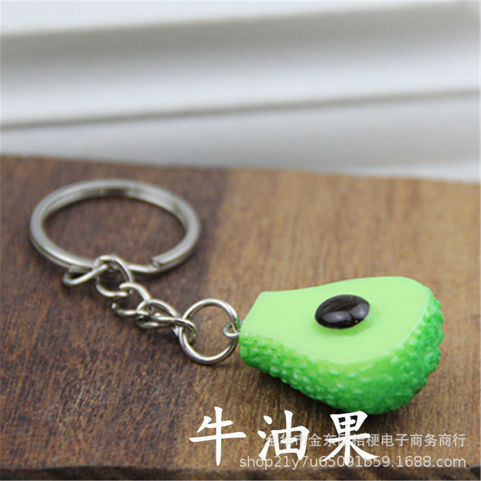Wholesale Creative Resin Fruit Keychain Simulated Strawberry Grape Pomegranate Watermelon MOQ≥10