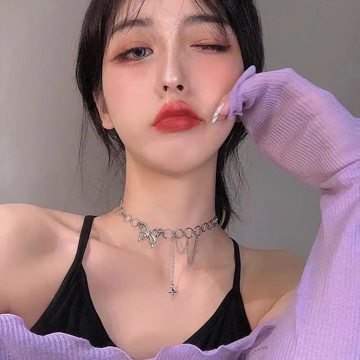 Wholesale Butterfly necklace, personalized collarbone chain, niche design collar