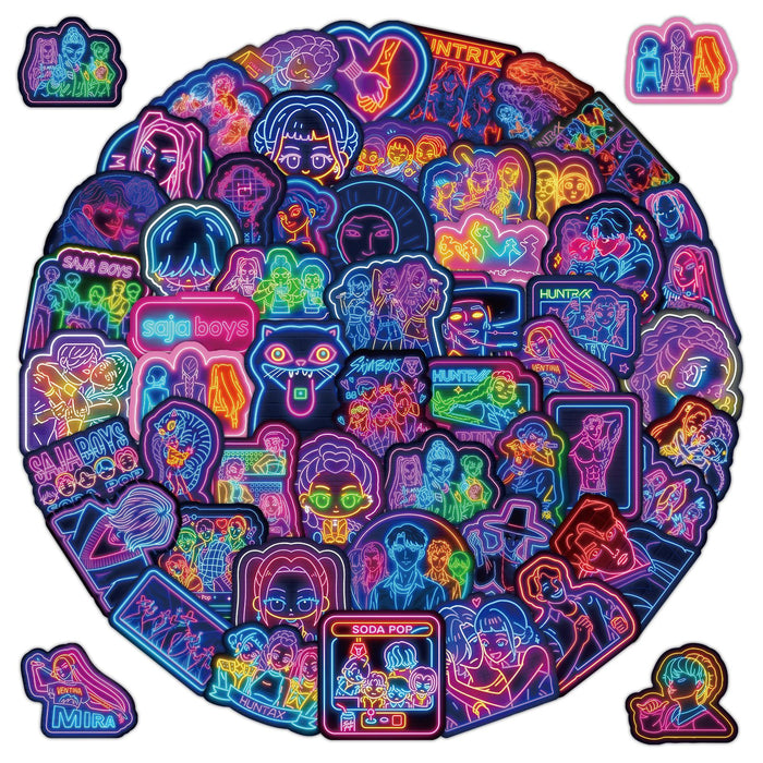 Wholesale 50 Kpop Hunter Girl Group Stickers Night Neon DIY Graffiti Personalized Cross-Border Creative Car Stickers