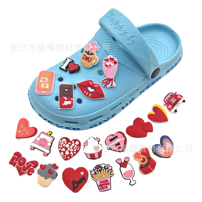 Wholesale Love Hole Shoes Flower Shoes Buckle DIY Removable Decorative Accessories Wholesale PVC Soft Rubber