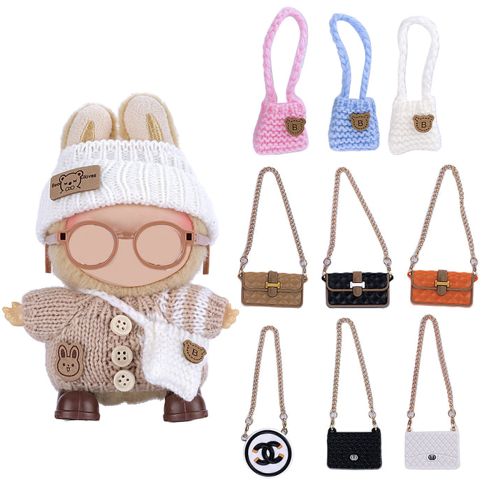 Wholesale Clothes Plush Pendant  Embroidered Heart Stripesd Baby Clothes Hat Small Bag Accessories