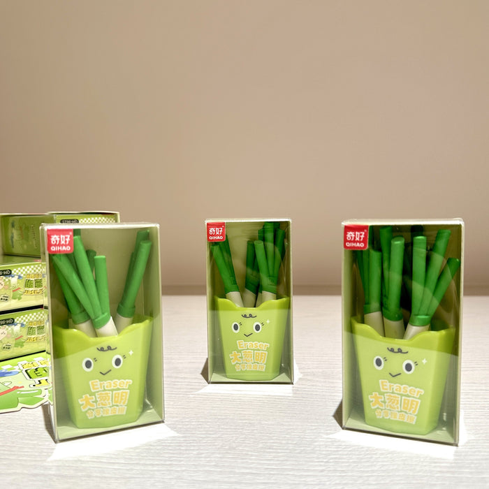 Wholesale Green Onion Eraser Simulation Creative Erasing