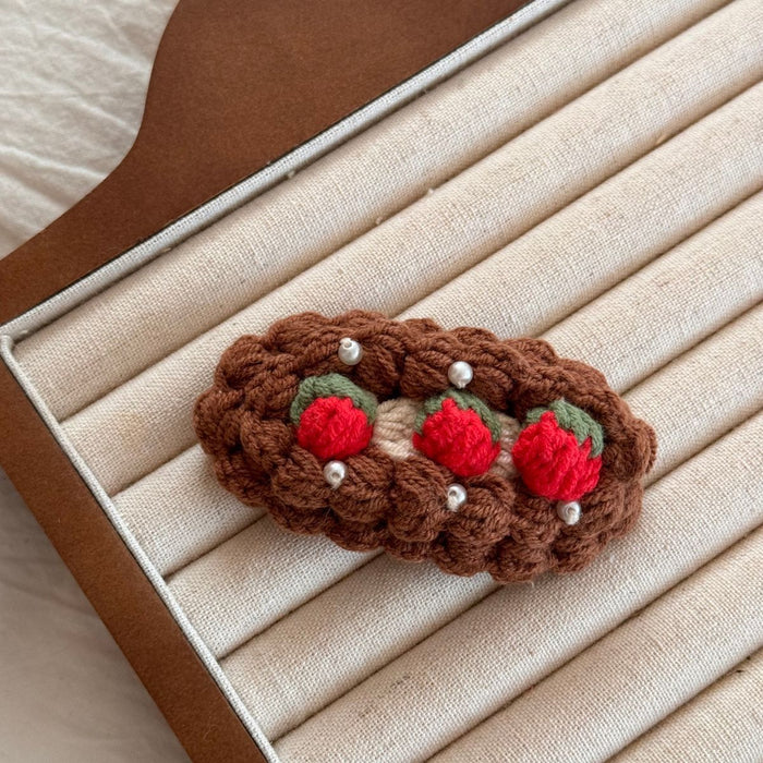 Wholesale Handmade Crochet Yarn Hair Clips Cartoon Fruit