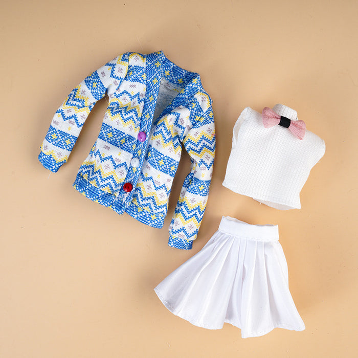 Wholesale Doll clothes plush vest coat skirt suit
