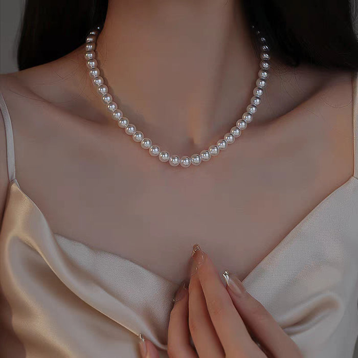 Wholesale  Pearl Necklace Women's Overlapping Double Clavicle Necklace