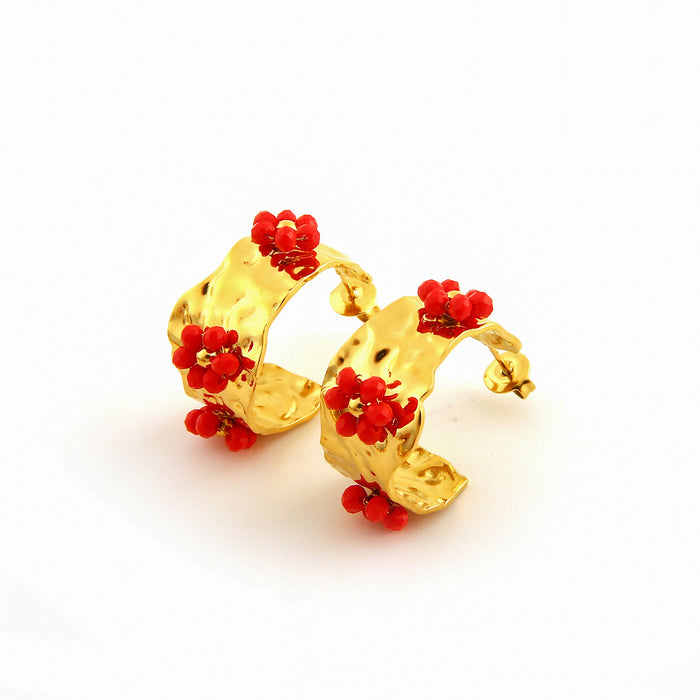 Wholesale Original design, personalized stainless steel earrings with small flowers, simple and fashionable temperament, flower earrings wholesale