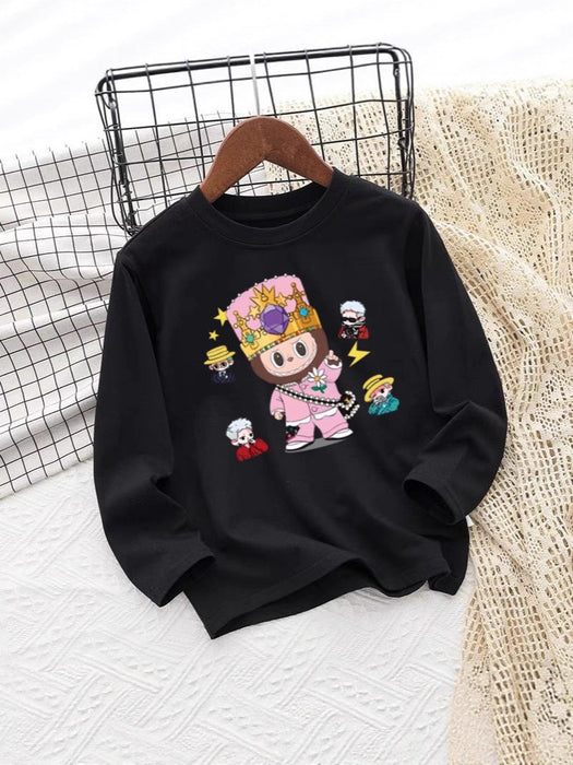 Wholesale Long-sleeved children' s letter print versatile casual tops for boys and girls