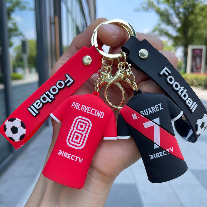Wholesale Creative cartoon football jersey keychain bag hanging bag car keychain accessories small gift wholesale