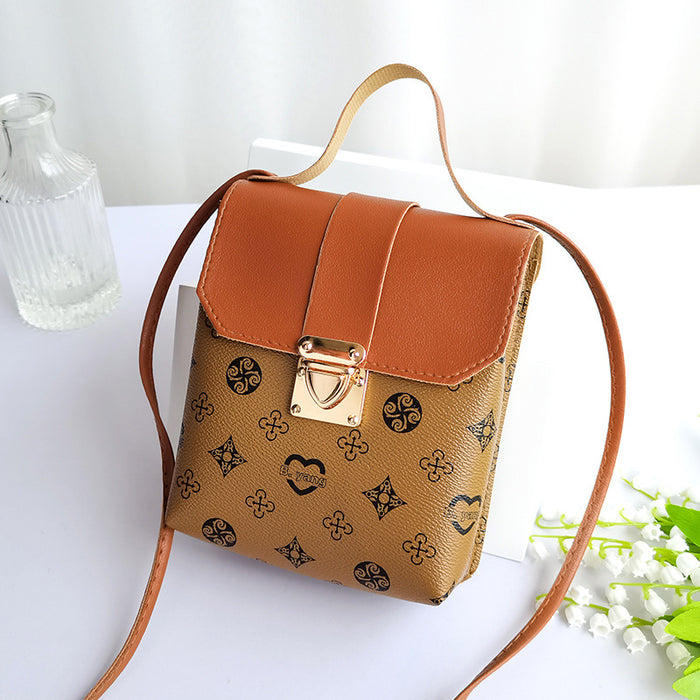 Wholesale Shoulder Bags Printed with a new floral colour-block lock shoulder bag JDC-SD-OuFY005