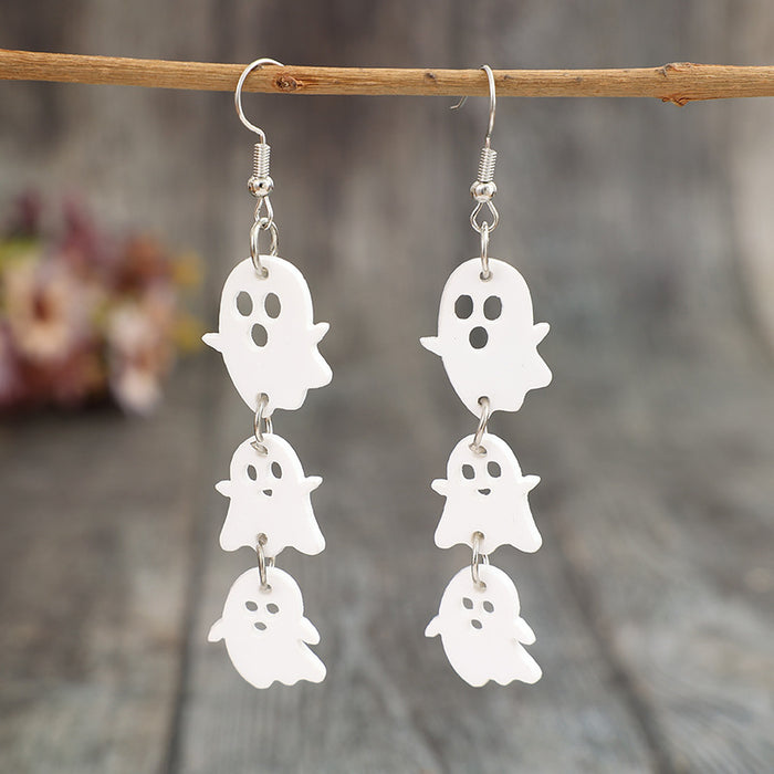 Wholesale Gothic Ghost Three-Piece Acrylic Earrings Jewelry Accessory