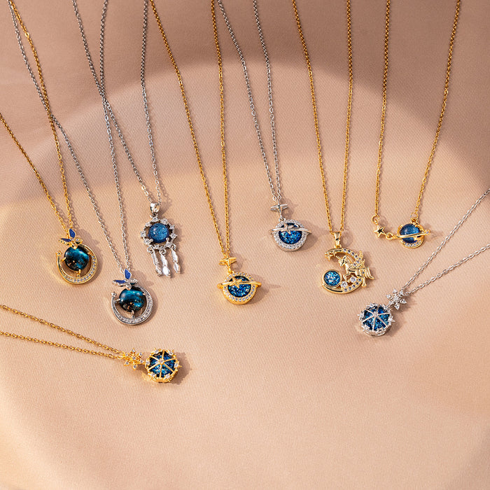 Wholesale Vintage necklace with micro inlaid zircon collarbone chain