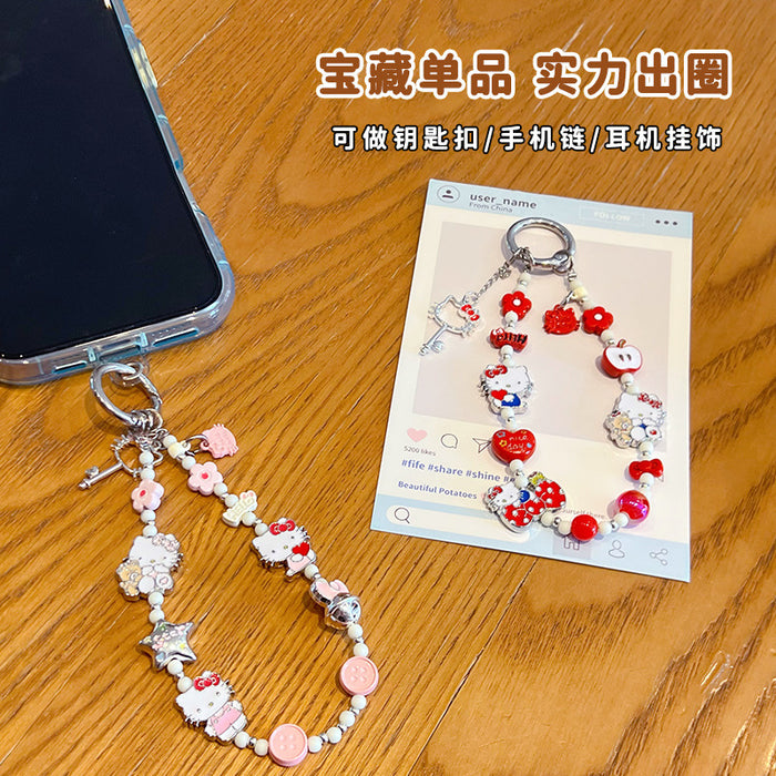 Wholesale Metal Phone Chain Pendant Cute Cartoon Keychain