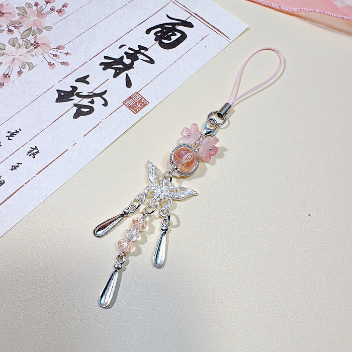 Wholesale Butterfly Hanging Chain Mobile Phone Beaded Hanging Chain