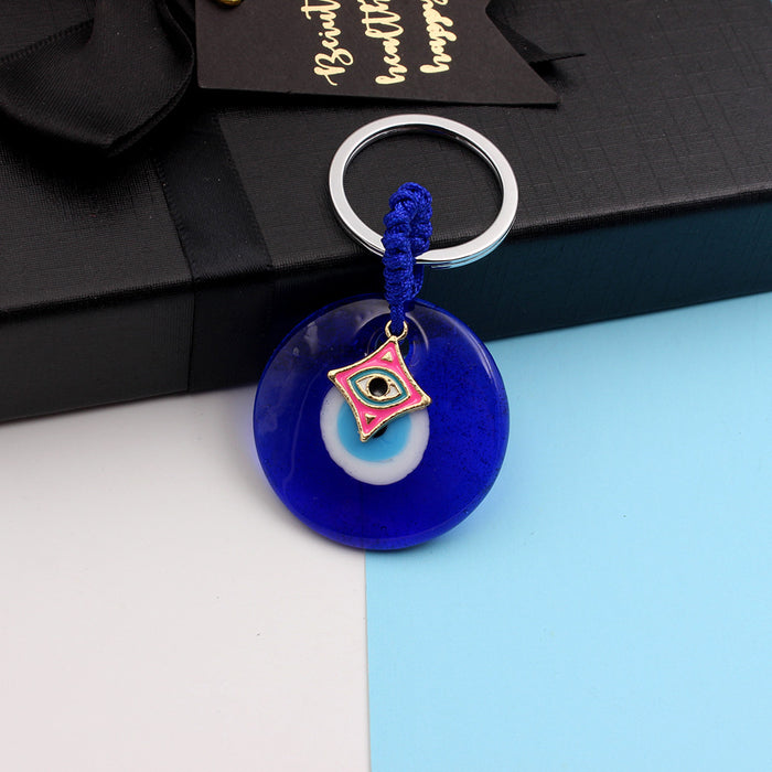 Wholesale Blue Eye Pendant Keychain Pendant with Diamond Set Slant Eyes Devil's Eye