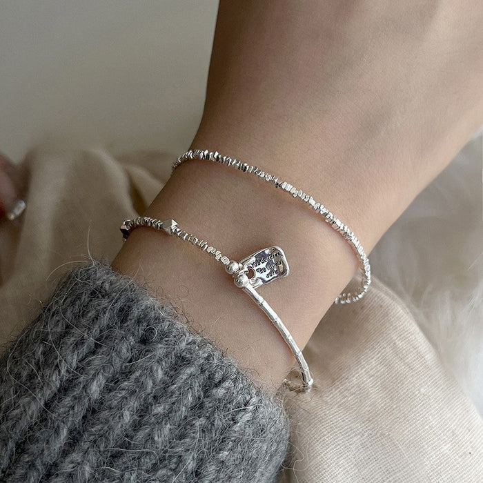 Wholesale Pure silver bracelet, bead, niche temperament, versatile accessory