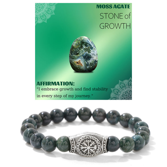 Wholesale Viking symbol bracelet with stone and gemstone bracelet